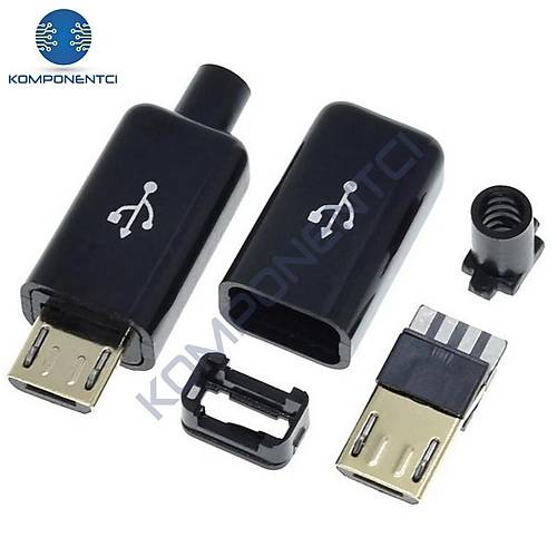 IC-266A-5 Erkek Micro USB Konnektr Seti arj Kablo Soketi 5 Pin