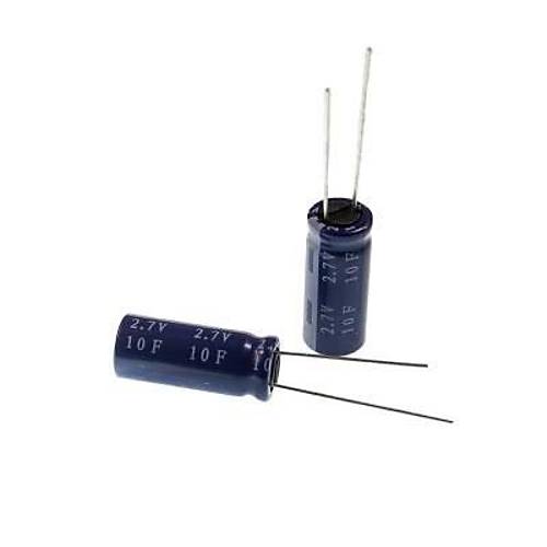 6 Condensatori Supercapacitori Cilindrici 2.7V 10F, Dimensioni 10x26mm, Alta Potenza E Lunga Durata