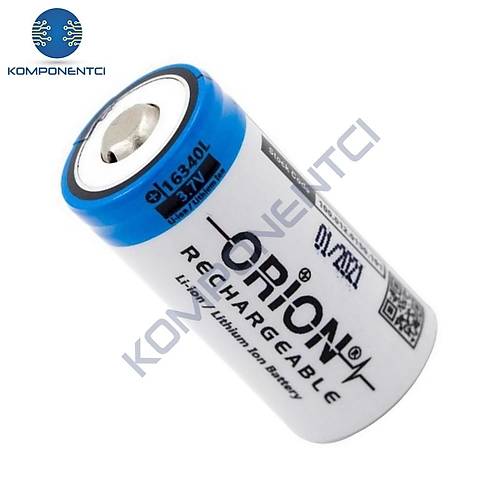Orion 16340 3.7V 850 Mah Pil CR123A Lityum arjl Pil