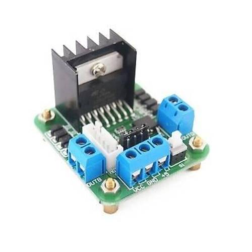 L298 Voltaj Regulat�rl� �ift Motor S�r�c� Kart� (Ye�il Pcb)