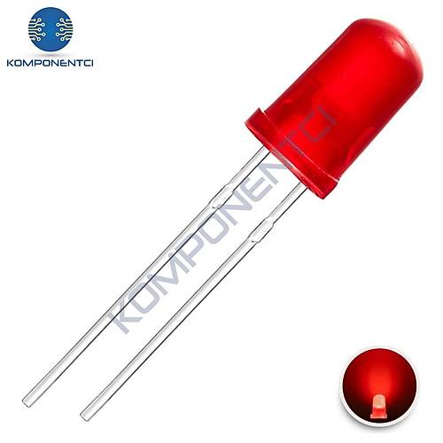 5mm Led Krmz Diyot Diffused 1 Adet