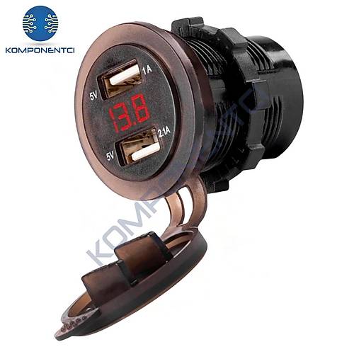 IC-266D Pano Tipi Voltmetreli 2'li USB