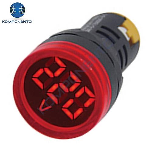 Gwest 22 VS-K 22mm AD-116 Serisi K�rm�z� Voltmetre 24-550V