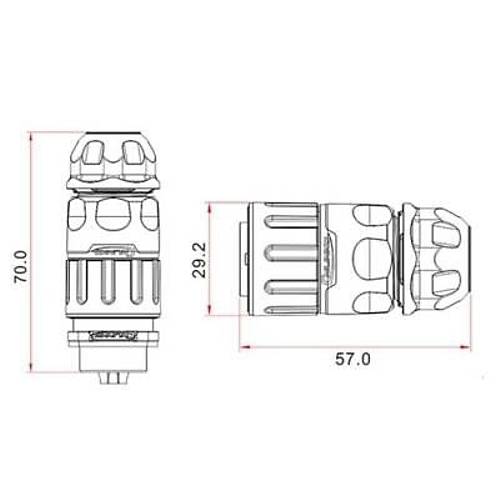 YM-20-J02PE-02-001 2-Pin Su Ge�irmez Konnekt�r - Di�i