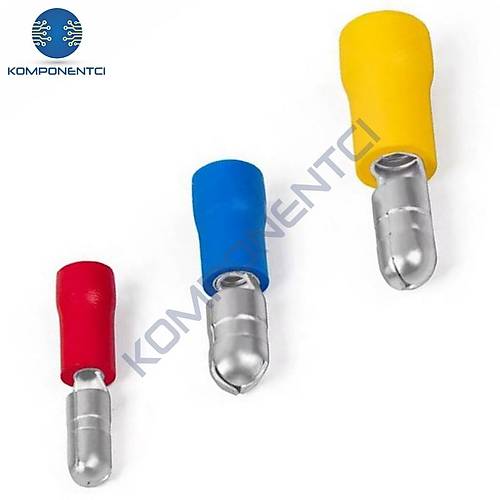 TBE-1040 0.5-1.5mm2 zoleli Soket Tipi Erkek Terminal Kablo Ucu Krmz 100 Adet