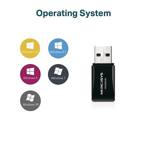 TP-Link Mercusys MW300UM N300 Kablosuz Mini USB Wi-Fi Adapt�r�