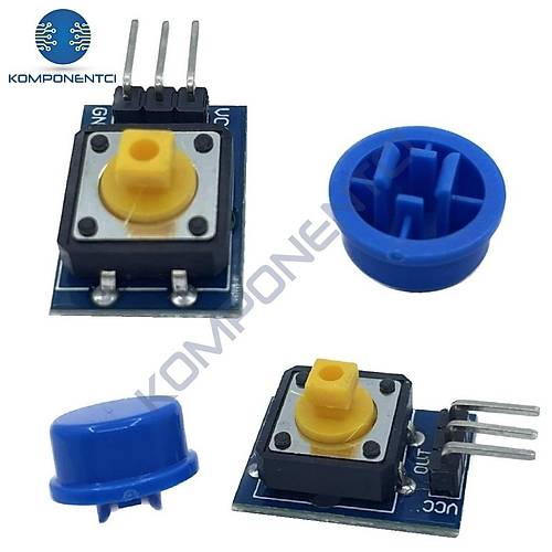 12x12mm Push Buton Switch Mod�l Mavi Kapak 1 Adet
