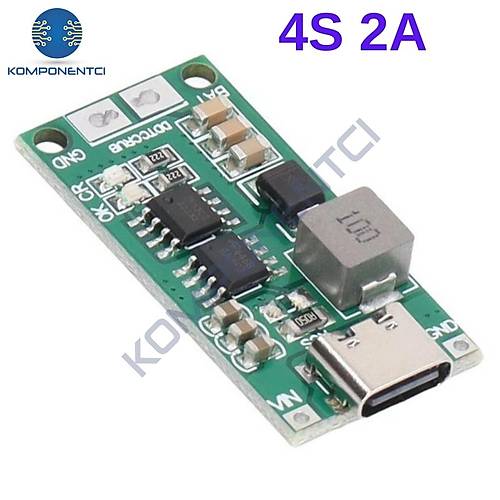 4S 2A Type-C �arj Mod�l� �ok H�creli 18650 Lityum Pil �arj Devresi 16.8V