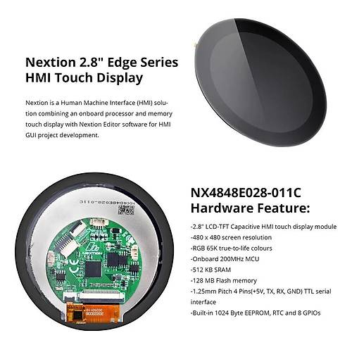 NX4848E028-011C 2.8 Inch Nextion Edge TFT LCD Dokunmatik HMI Ekran