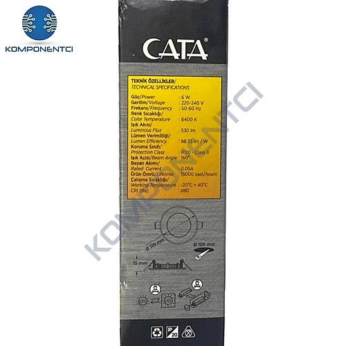 Cata CT-5145 6W 6400K Slim Panel Led Spot Beyaz Ik