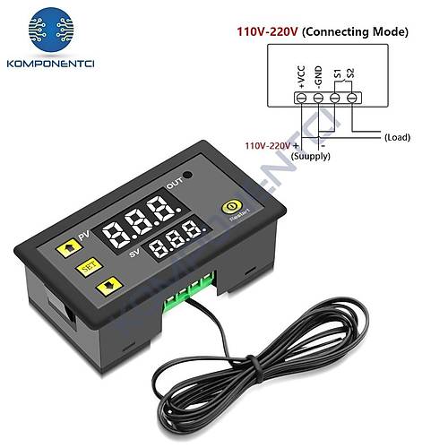 W3230 220V AC R�le ��k��l� Dijital Termostat S�cakl�k Kontrol Cihaz�
