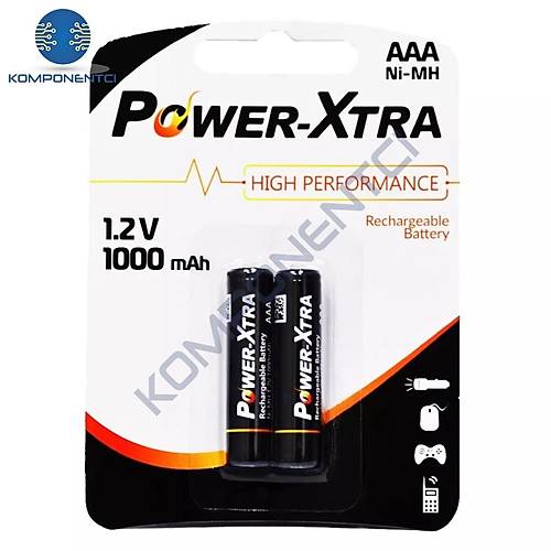 Power-Xtra AAA 1.2V 1000 Mah arj Edilebilir Pil 2li Blister