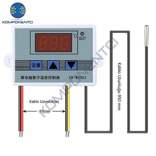 XH-W3002 220V AC Dijital Ayarl Termostat 1500W