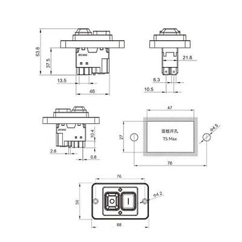 ZCD-02F 5-Pin Elektromanyetik Switch