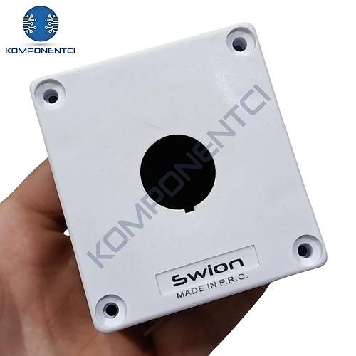 HJ9 22mm Buton�Kutusu Gri-Siyah Tekli