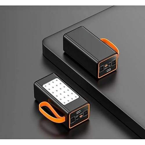 PW-55 4xUSB 22.5W LCD G�stergeli Kordonlu Kamp I��kl� 50.000mAh Powerbank