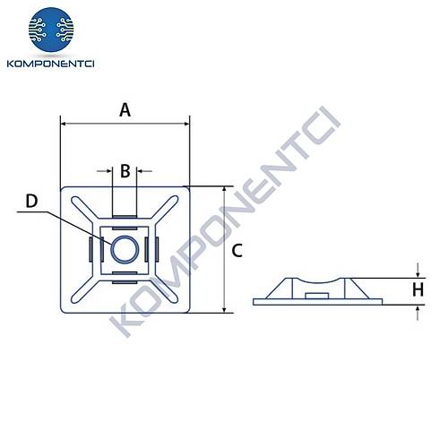 Gwest HW-3AB 19x19mm Yap��kanl� Kro�e Siyah 100 Adet