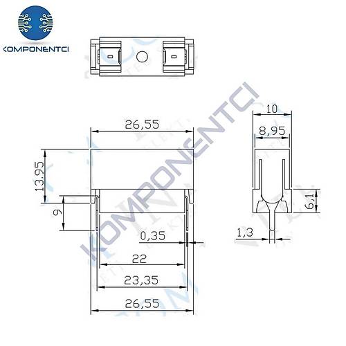 IC-237A Sigorta Yuvas� 5x20mm Kapakl� PCB