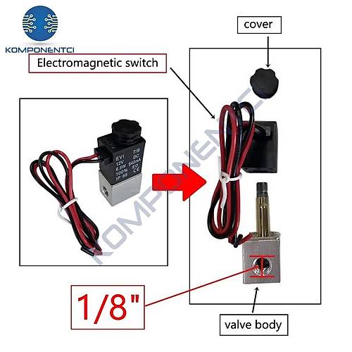 12V DC Selenoid Valf 2V025-08 Pnmatik Valf