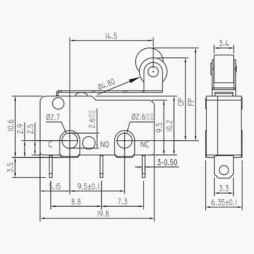 IC-168 Micro Switch Lehim Bacak Makaral� 5A/250VAC