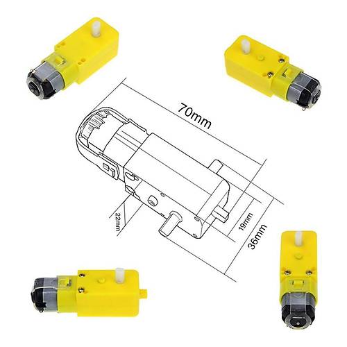 Arduino 6V 250RPM Redktrl Araba Motoru