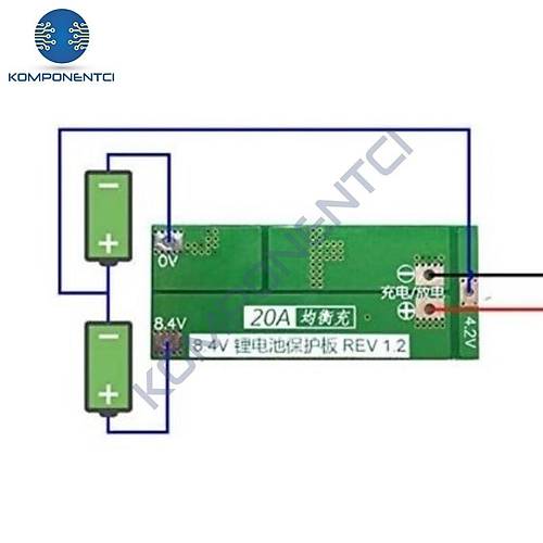 2S 20A BMS 8.4V 18650 Lityum Pil �arj Koruma Devresi Balansl�
