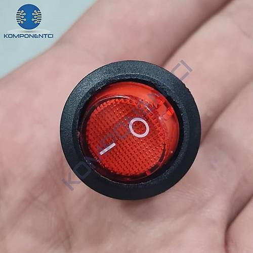 IC-133-5 Yuvarlak K�rm�z� I��ks�z Anahtar ON-OFF 2P