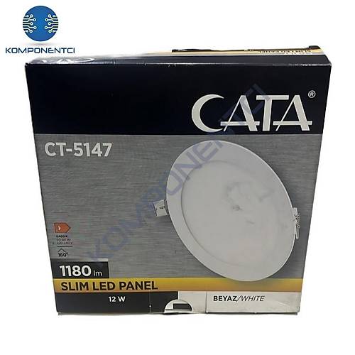 Cata CT-5147 12W 6400K Slim Panel Led Spot Beyaz Ik