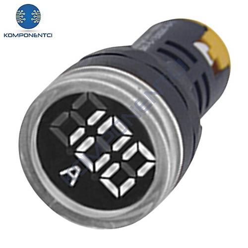 Gwest 22 AS-B 22mm AD-116 Serisi Ak�m Trafolu Beyaz Ampermetre 0-100A