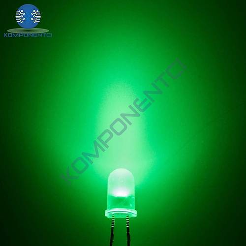 5mm Led Yeil Diyot Diffused 1 Adet