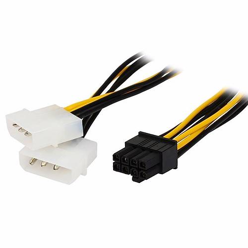 8 Pin PCI-E to 2x4 Pin Molex Ekran Kart Power G Kablosu