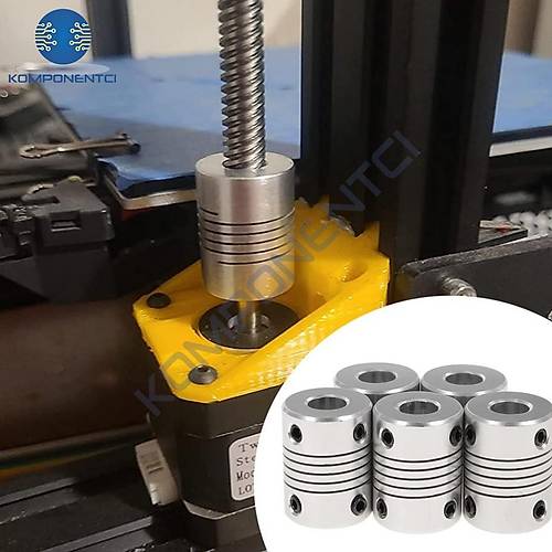 5x8mm Esnek Kaplin Alminyum 3D Yazc CNC Uyumlu