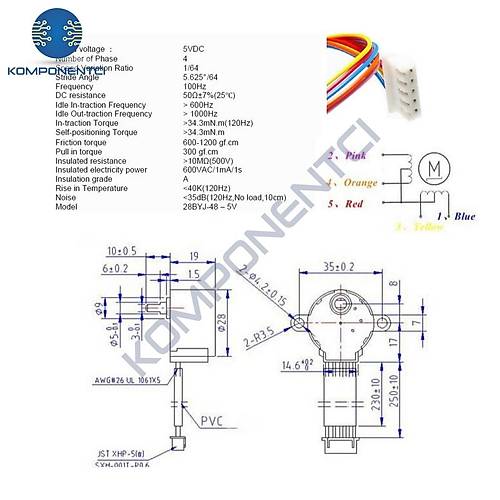 28BYJ-48 5V Redktrl Step Motor - ULN2003A Src Kart
