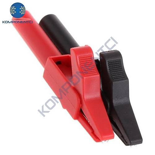 IC-243B 4mm Banana Jak Giri�li Krokodil 55mm 2'li Set (K�rm�z� ve Siyah)