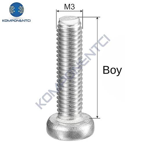 M3X25mm YSB Vida � DIN7985 (Y�ld�z Silindir Ba�l� Civata) 10 Adet