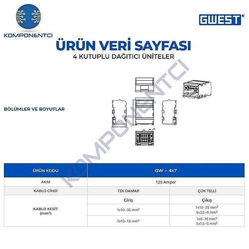 Gwest GW-4x7 4 Kutuplu 125A Giri�li Da��t�c� �nite