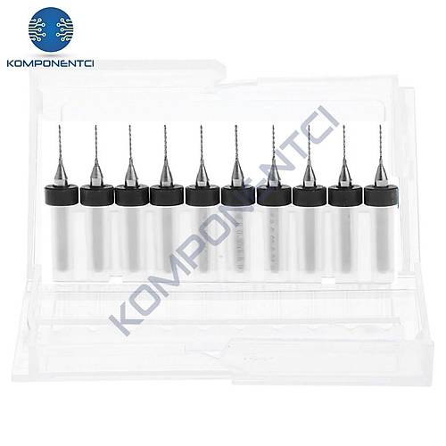 0.4mm PCB Matkap Ucu Seti - 10 Adet (Kutulu)