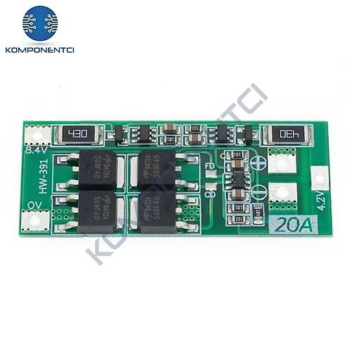 2S 20A BMS 8.4V 18650 Lityum Pil �arj Koruma Devresi Balansl�