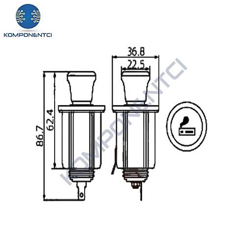 IC-246B-6 �akmak ve �ase Soket 12V 10A
