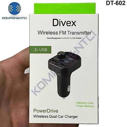 Divex Ara� Fm Transmitter Bluetooth 2xUSB Mp3 �akmakl�k Giri�li DT-602