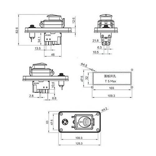 ZCD-02BL 5-Pin Elektromanyetik Switch