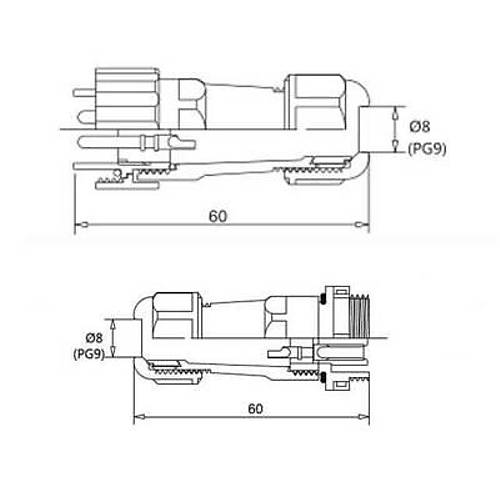 SD16 4 Pin 16mm Su Ge�irmez Konnekt�r Tak�m�