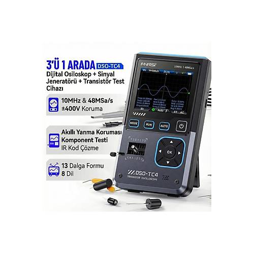 DSO-TC4 10MHz 48MS/s 3in1 Osiloskop Transist�r Test ve Sinyal Jenerat�r�