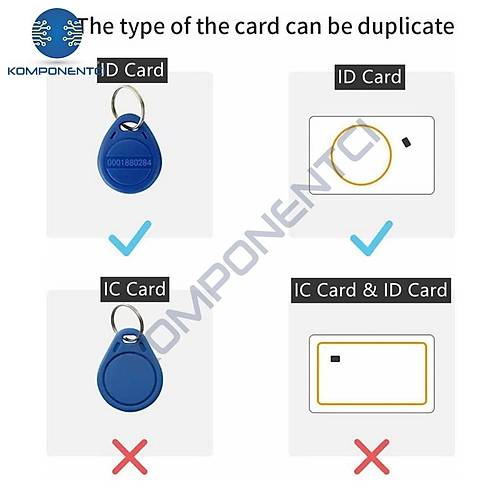 125KHZ RFID Kart Okuyucu ve Yazc