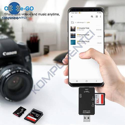 Divex USB3.0 - Type-C - Micro USB Girili SD-Micro-SD Kart Okuyucu OTG Card Reader