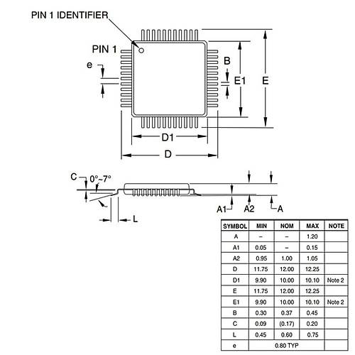 ATMEGA16A-AU SMD 8-Bit 16Mhz  TQFP-44