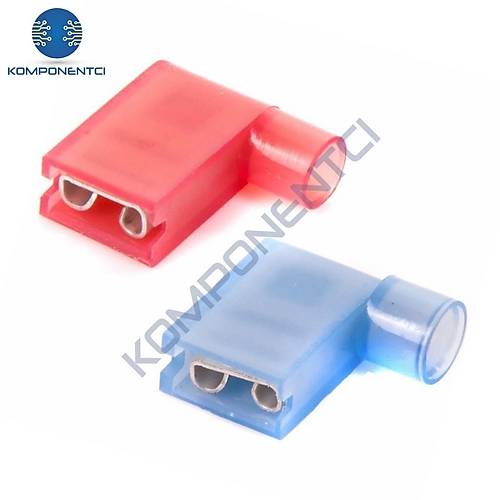 TFDEB - 2862�1.5-2.5mm2 Tam �zoleli Polyamid Bayrak Tip Terminal Kablo Ucu Mavi 100 Adet