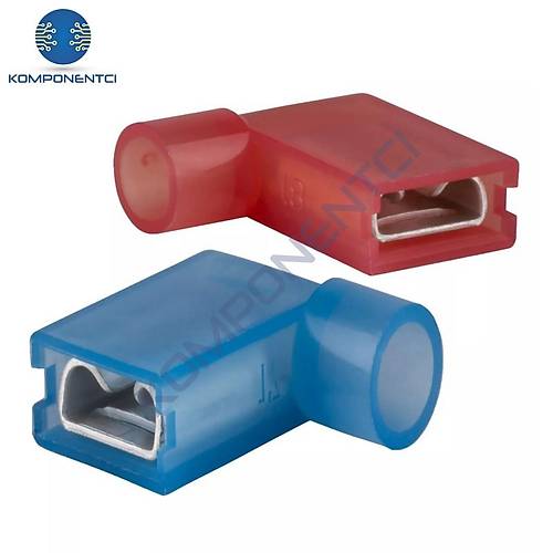 TFDEB - 1861 0.5-1.5mm2 Tam �zoleli Polyamid Bayrak Tip Terminal Kablo Ucu K�rm�z� 100 Adet