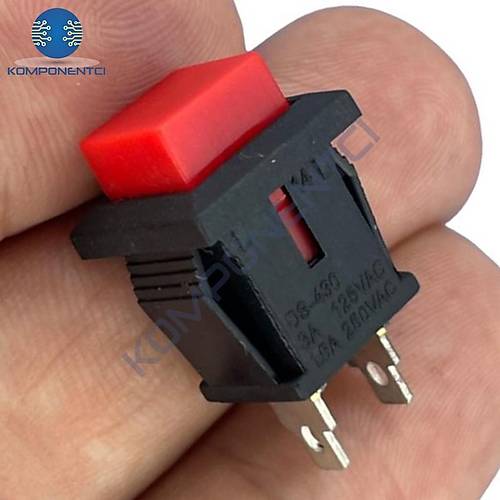 IC-180K-0 Kare Buton Krmz Yayl Ters DS-430