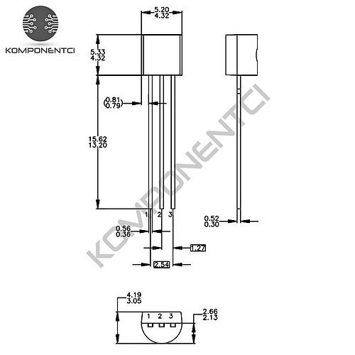 LM336Z25 2.5V 10mA Programlanabilir ant Reglatr To-92-3